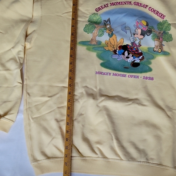Disney Store Vintage 90's Embroidered Yellow Graphic Sweatshirt Size L - Picture 7 of 10